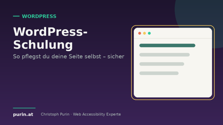 Beitragsbild: WordPress-Schulung – die eigene Website sicher selbst pflegen