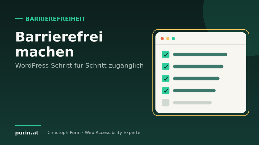 Beitragsbild: WordPress-Website barrierefrei machen – Schritt-für-Schritt-Fahrplan