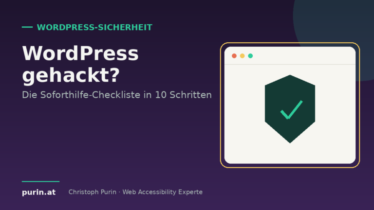 Beitragsbild: WordPress gehackt – Soforthilfe-Checkliste in 10 Schritten