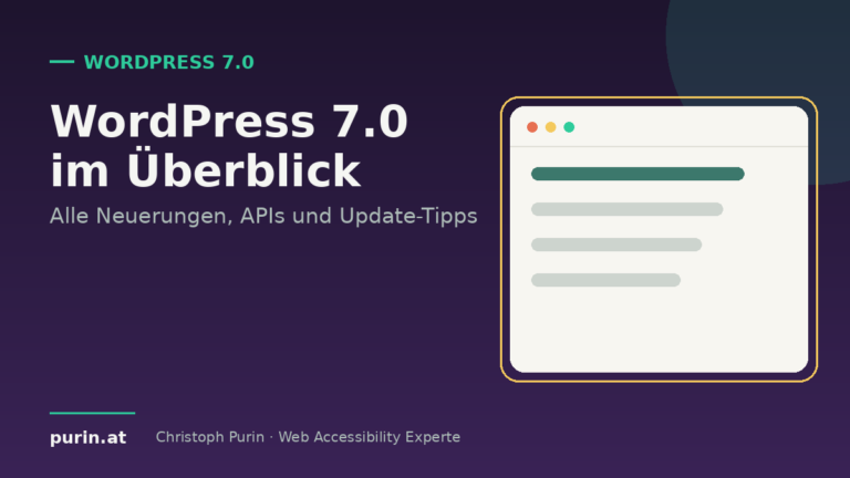 Beitragsbild: WordPress 7.0 im Überblick – Neuerungen, APIs, Update-Tipps
