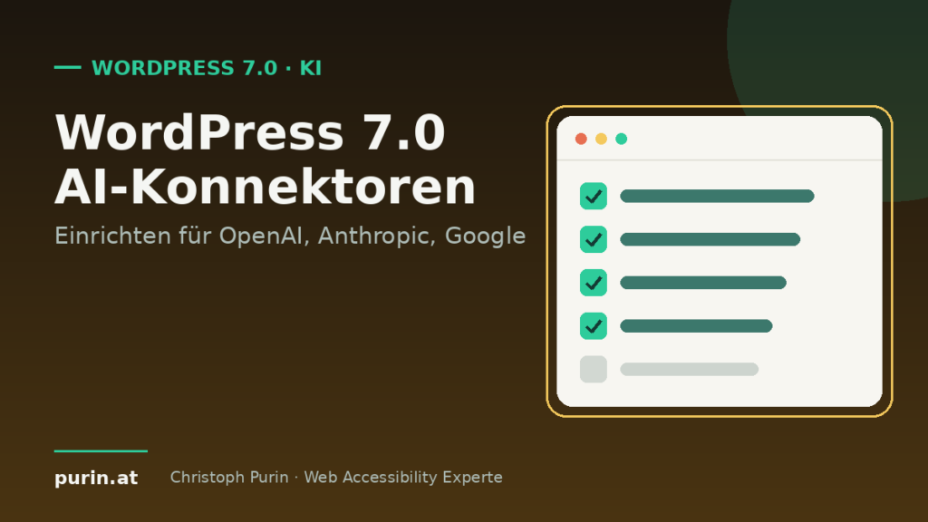 Beitragsbild: WordPress 7.0 AI-Konnektoren einrichten
