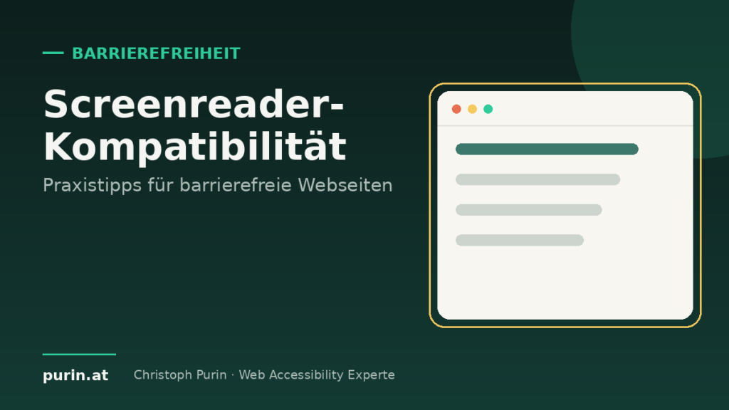 Beitragsbild: Screenreader-Kompatibilität – Praxistipps für barrierefreie Webseiten