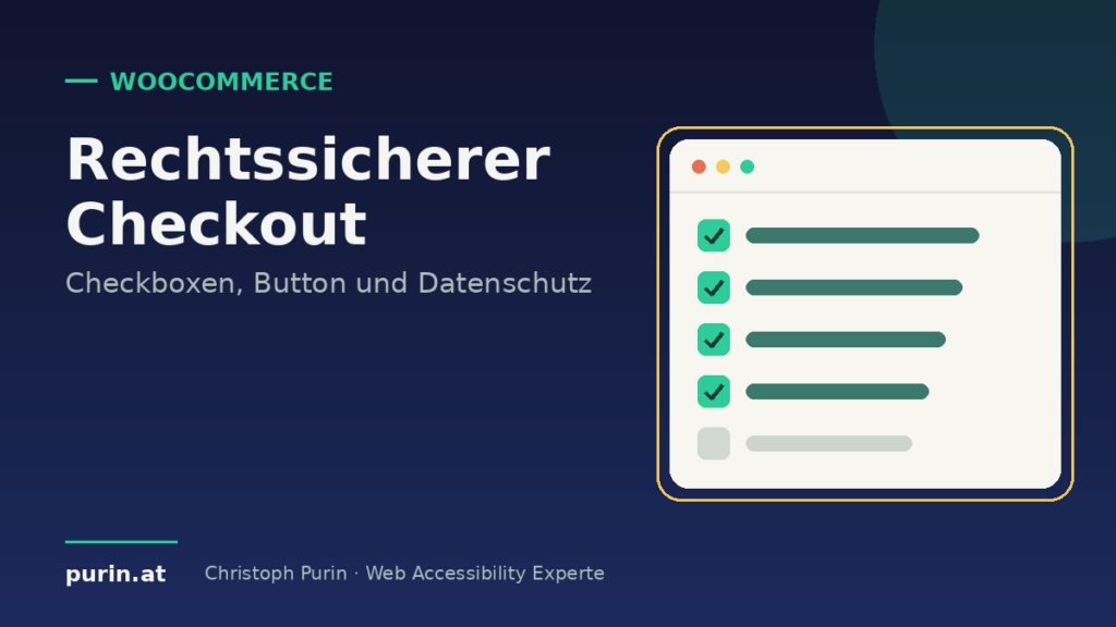 Beitragsbild: Rechtssicherer Checkout – Checkboxen, Button, Datenschutz