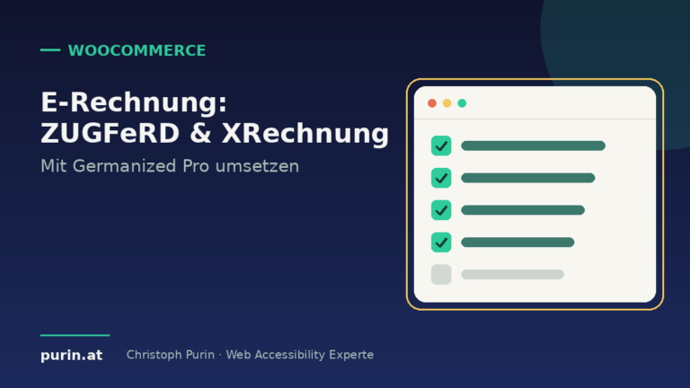 Beitragsbild: E-Rechnung mit ZUGFeRD und XRechnung in Germanized Pro