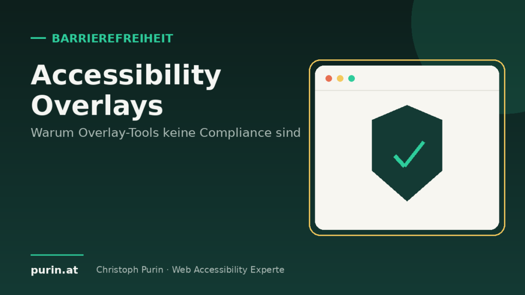 Beitragsbild: Accessibility Overlays – warum Overlay-Tools keine Compliance schaffen