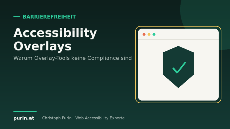 Beitragsbild: Accessibility Overlays – warum Overlay-Tools keine Compliance schaffen