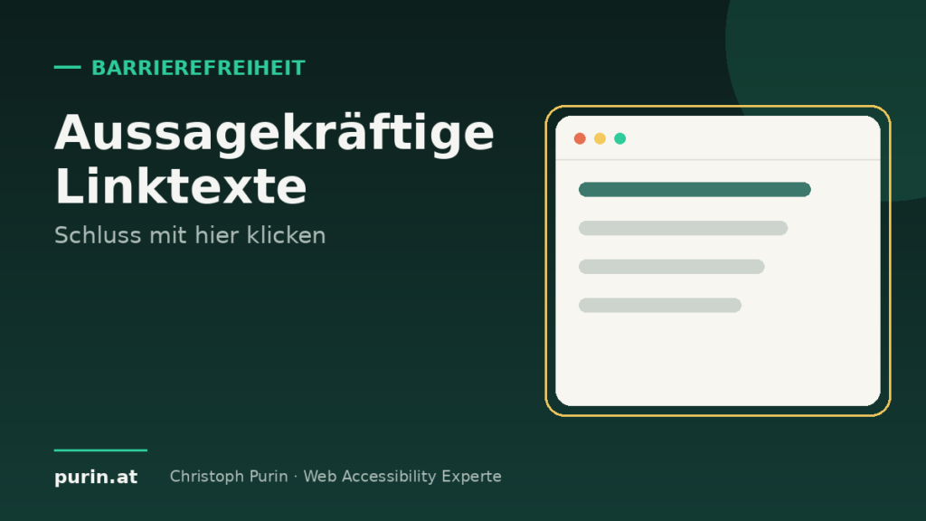Beitragsbild: Aussagekräftige Linktexte statt hier klicken