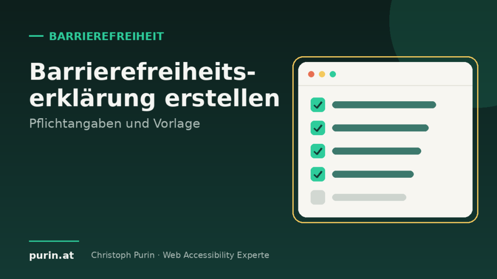 Beitragsbild: Barrierefreiheitserklärung erstellen – Pflichtangaben und Vorlage