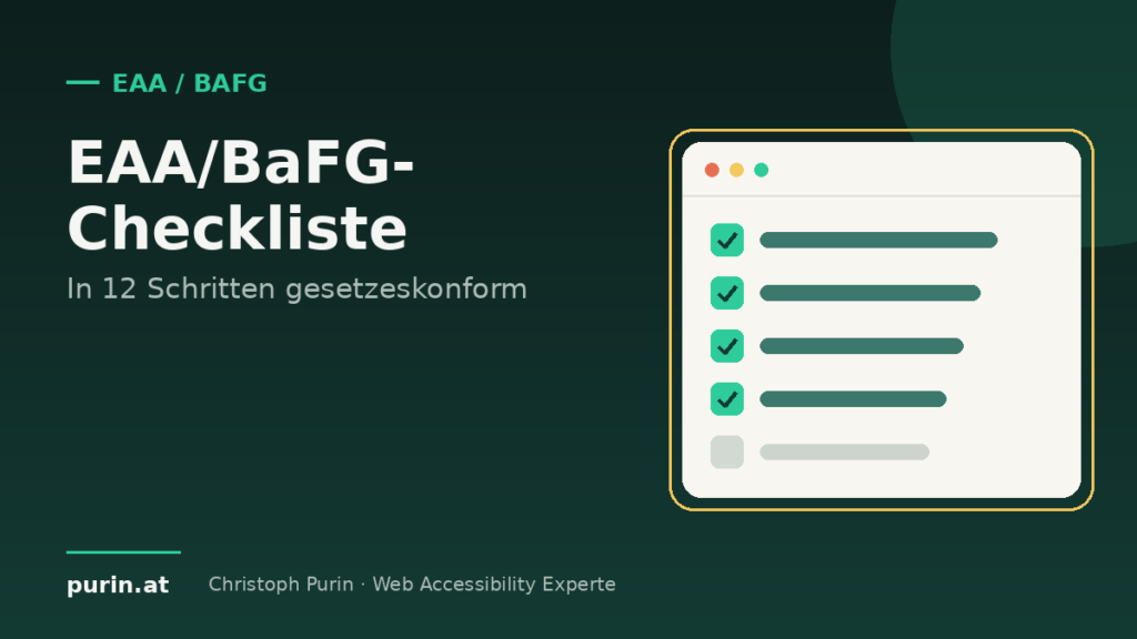 Beitragsbild: EAA/BaFG-Checkliste – in 12 Schritten gesetzeskonform