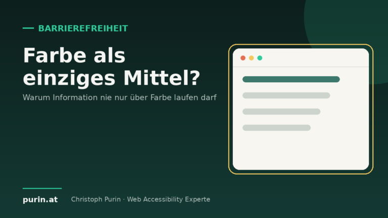Beitragsbild: Farbe nicht als einziges Mittel der Information