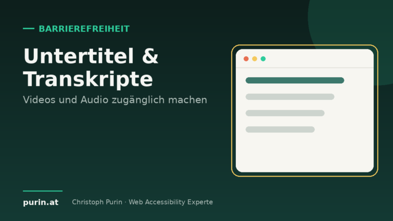Beitragsbild: Untertitel und Transkripte – Videos und Audio zugänglich machen