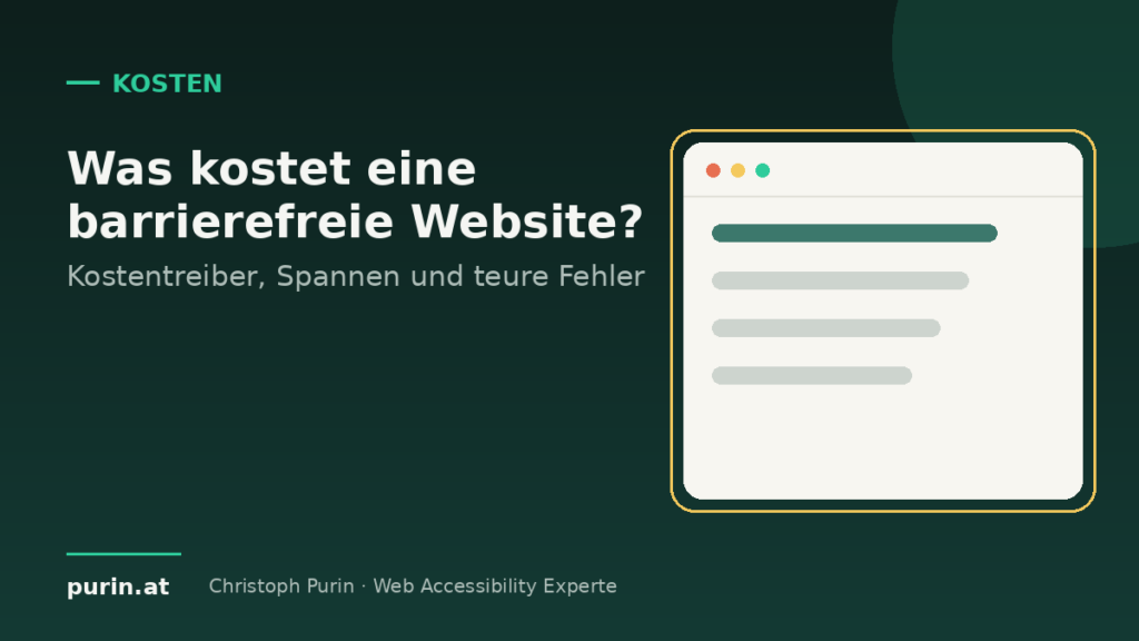 Beitragsbild: Was kostet eine barrierefreie Website – Kostentreiber und Budgets