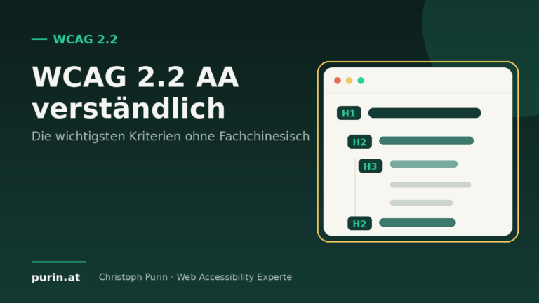 Beitragsbild: WCAG 2.2 AA verständlich erklärt – die wichtigsten Kriterien