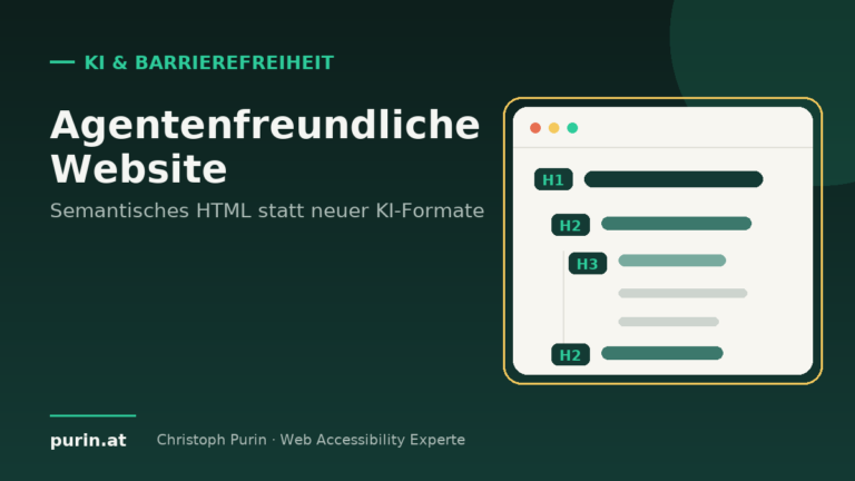 Titelbild: Agentenfreundliche Website – semantisches HTML statt neuer KI-Formate