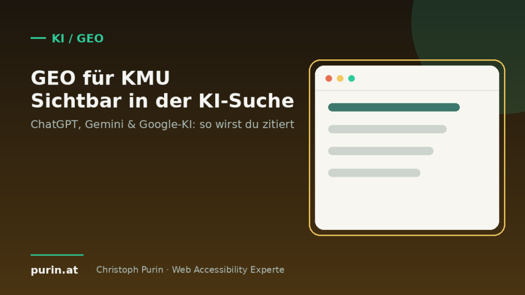 Illustration: GEO für KMU – Sichtbarkeit in der KI-Suche