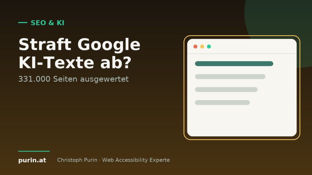Titelbild: Straft Google KI-Texte ab? Auswertung von 331.000 Seiten