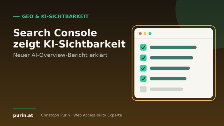 Illustration: Search Console zeigt einen neuen Bericht zur Sichtbarkeit in KI-Antworten wie AI Overviews