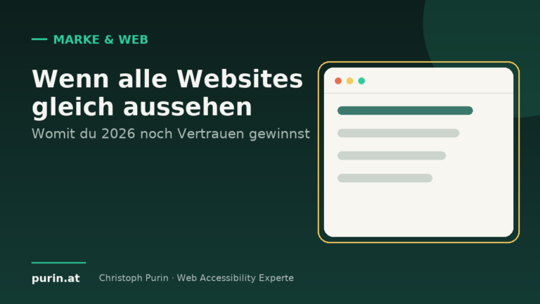 Titelbild: Wenn alle Websites gleich aussehen – Vertrauen gewinnen 2026