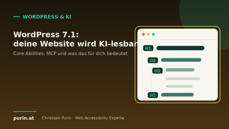 Illustration: Struktur-Diagramm – WordPress 7.1 Core Abilities machen die Website KI-lesbar