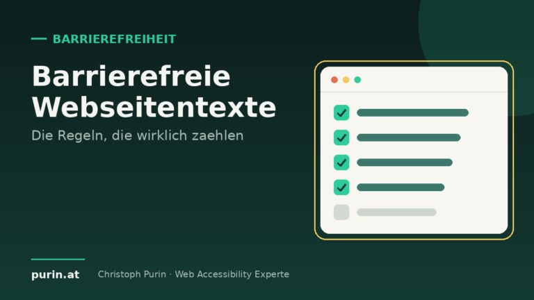 Titelbild: Barrierefreie Webseitentexte – die Regeln, die wirklich zählen