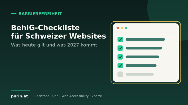Titelbild: BehiG-Checkliste für Schweizer Websites – was heute gilt und was 2027 kommt