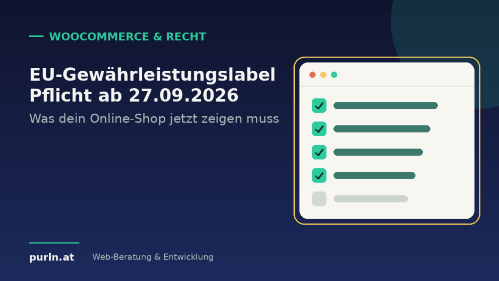 EU-Gewährleistungslabel: Pflicht ab 27. September 2026 für Online-Shops